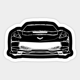 Corvette C7 White Sketch Sticker